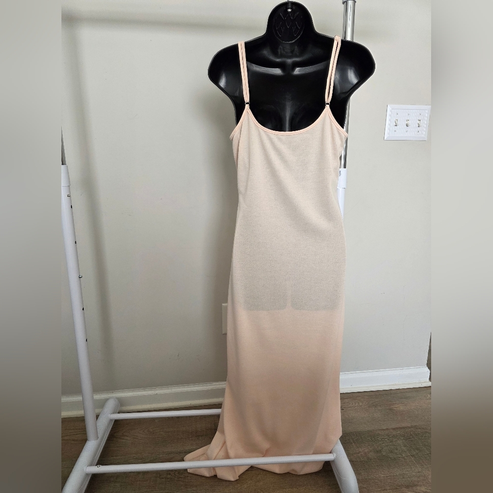 Long Cream Soft Dress With Zipped Hoodie Shein Size L - Picture 6 of 7